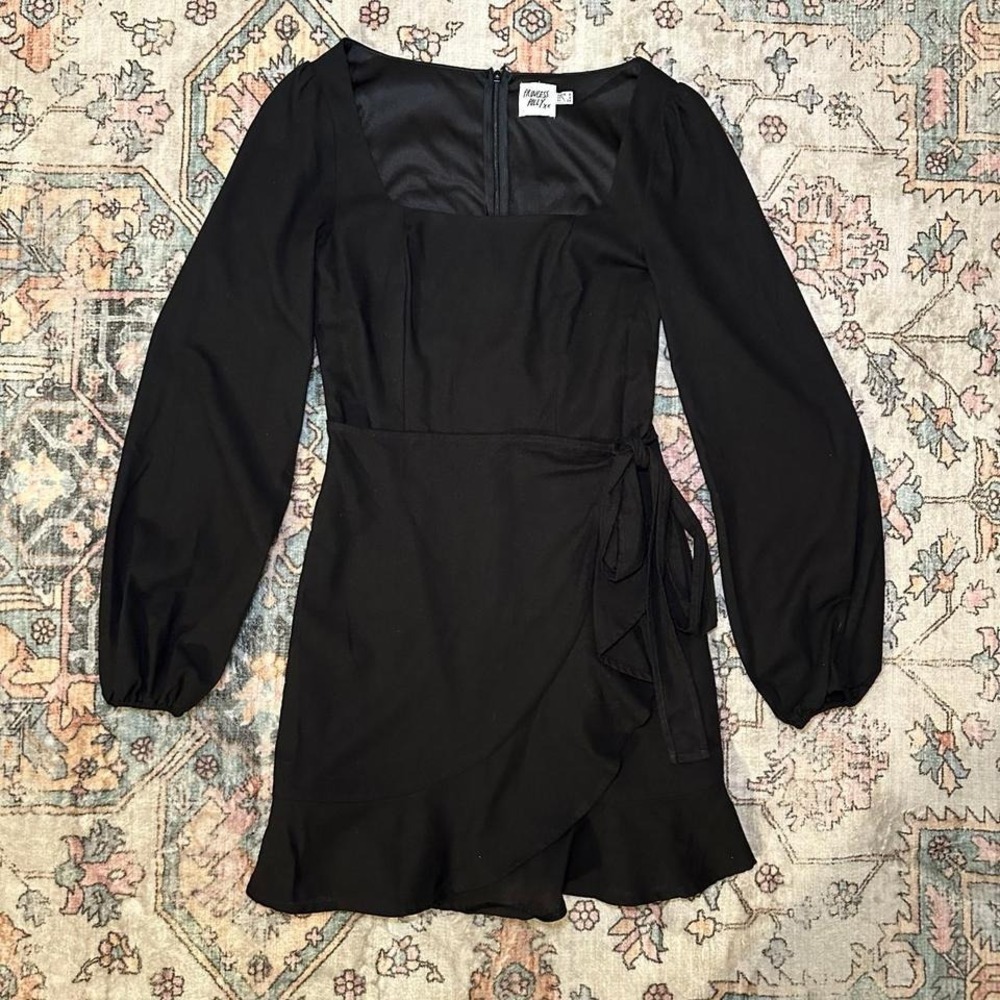 Princess Polly Black Long Sleeve Dress (Size 2)